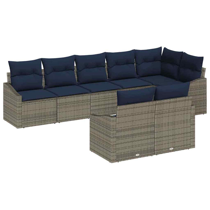 Set de canapele pentru grădină 8 pcs Gri și albastru marin - WALTI WALTI