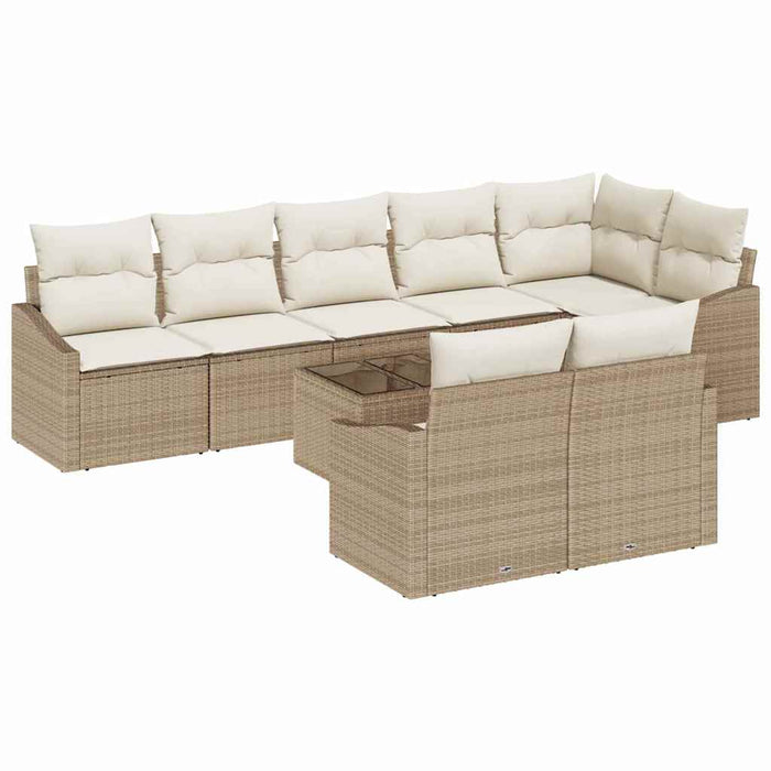 Set de masă pentru grădină cu pernă 9 pcs Bej, crem - WALTI WALTI