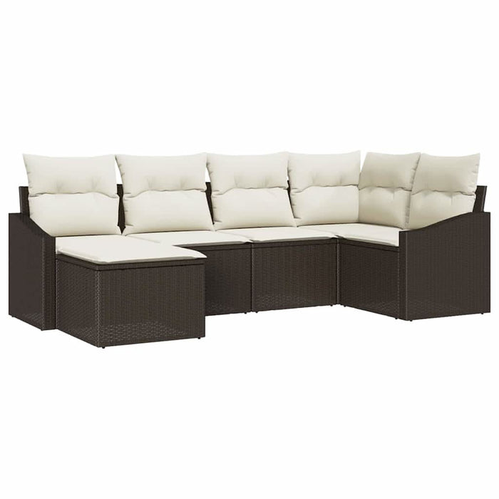 Set de masă pentru grădină cu pernă 6 pcs Maro, Crem - WALTI WALTI