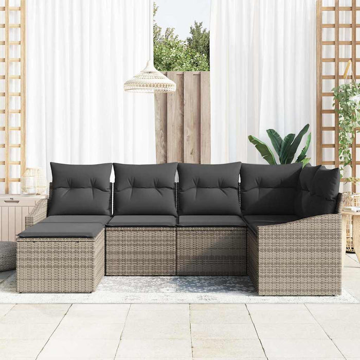 Set de masă pentru grădină cu pernă cu depozitare 6 pcs Gri - WALTI WALTI