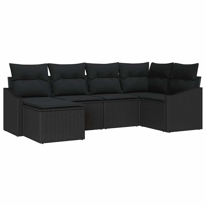 Set de masă pentru grădină cu pernă cu depozitare 6 pcs Negru - WALTI WALTI