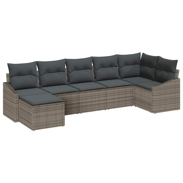 Set de masă pentru grădină cu pernă cu depozitare 7 pcs Gri - WALTI WALTI