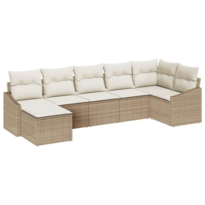 Set de masă pentru grădină cu pernă 7 pcs Bej, crem - WALTI WALTI