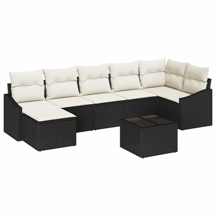 Set de masă pentru grădină cu pernă 8 pcs Maro, Crem - WALTI WALTI