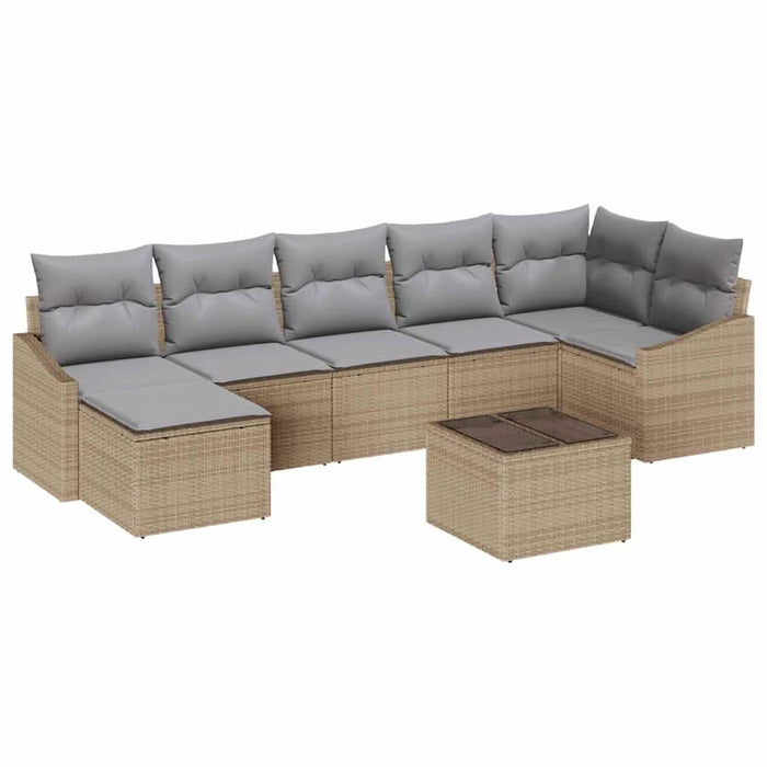 Set de canapele pentru grădină 8 pcs Beige și gri deschis - WALTI WALTI
