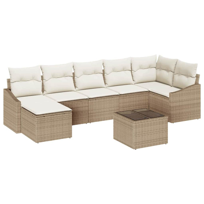 Set de masă pentru grădină cu pernă 8 pcs Bej, crem - WALTI WALTI
