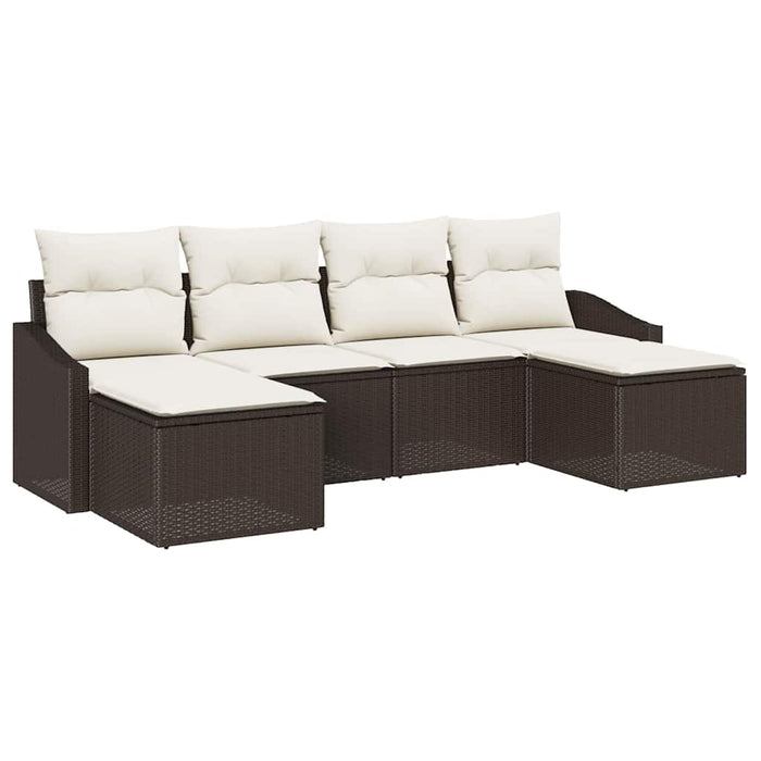 Set de masă pentru grădină cu pernă 6 pcs Maro, Crem - WALTI WALTI