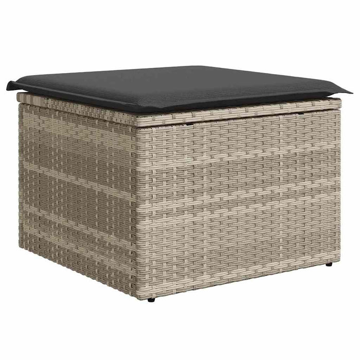 Set de masă pentru grădină 6 buc. Gri deschis poliratan WALTI
