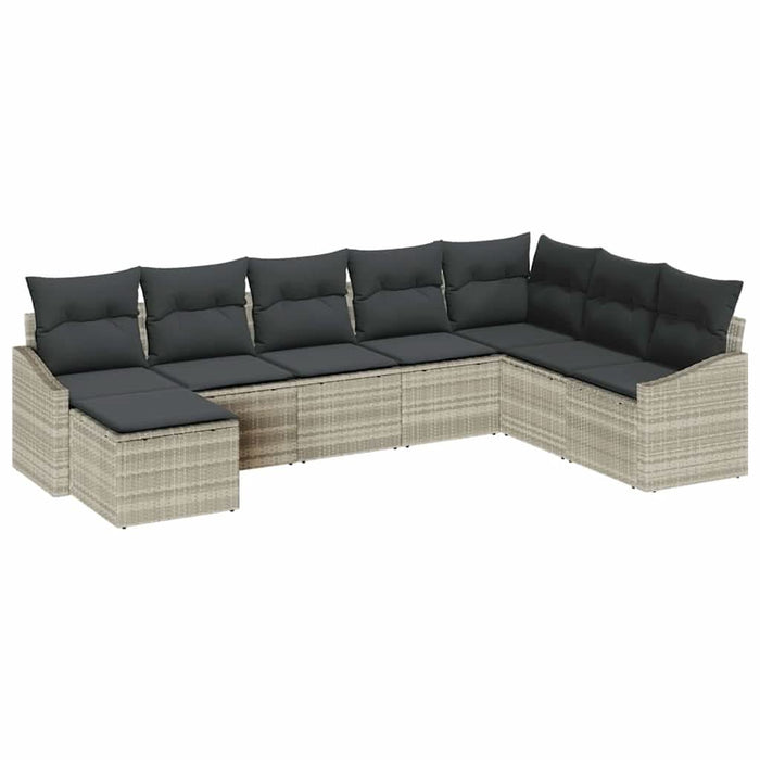 Set de masă pentru grădină cu pernă 8 pcs Gri deschis - WALTI WALTI