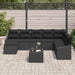 Set de masă pentru grădină cu pernă cu depozitare 9 pcs Negru - WALTI WALTI
