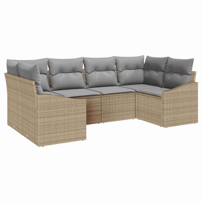 Set de canapele pentru grădină 6 pcs Beige și gri deschis - WALTI WALTI