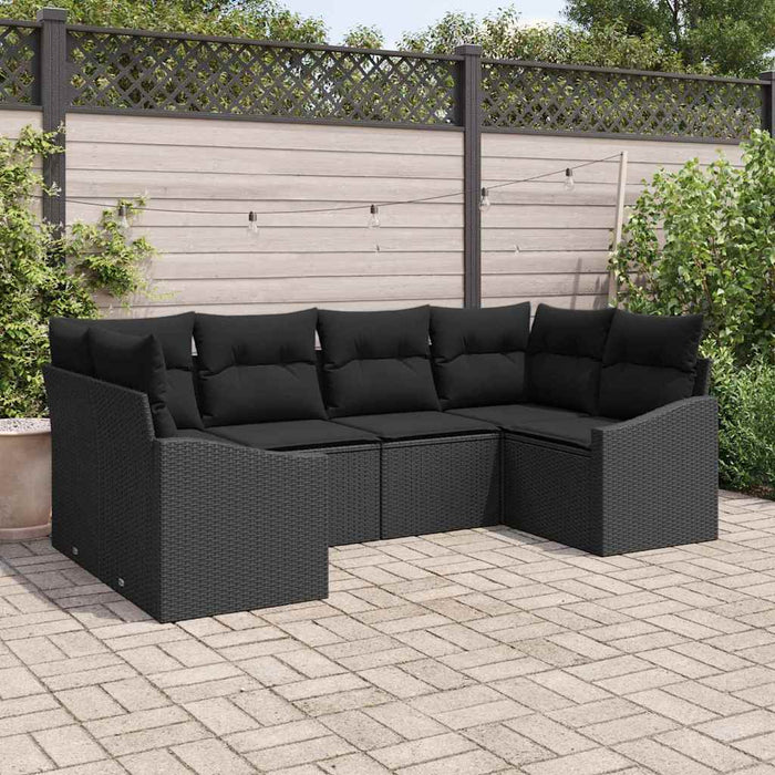 Set de canapele pentru grădină cu pernă 6 pcs Negru - WALTI WALTI