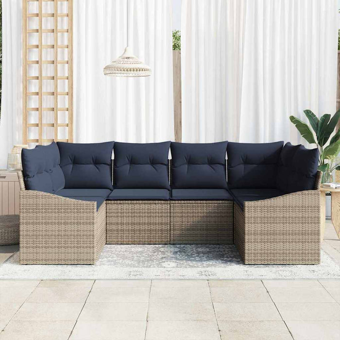 Set de canapele pentru grădină 6 pcs Gri și albastru marin - WALTI WALTI