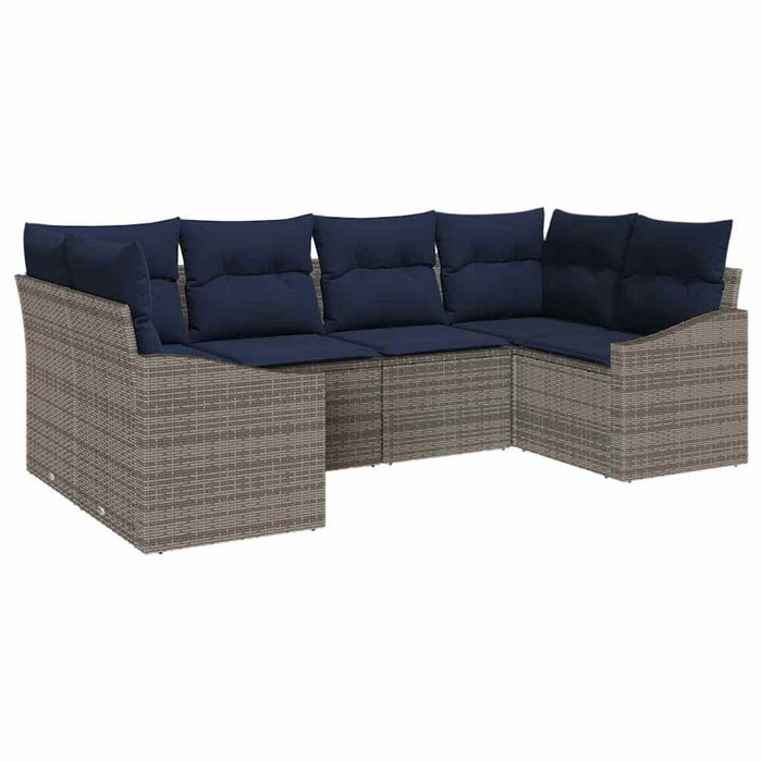 Set de canapele pentru grădină 6 pcs Gri și albastru marin - WALTI WALTI
