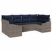 Set de canapele pentru grădină 6 pcs Gri și albastru marin - WALTI WALTI