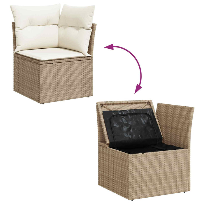 Set de canapele pentru grădină 7 pcs Bej și crem poliratan - WALTI WALTI