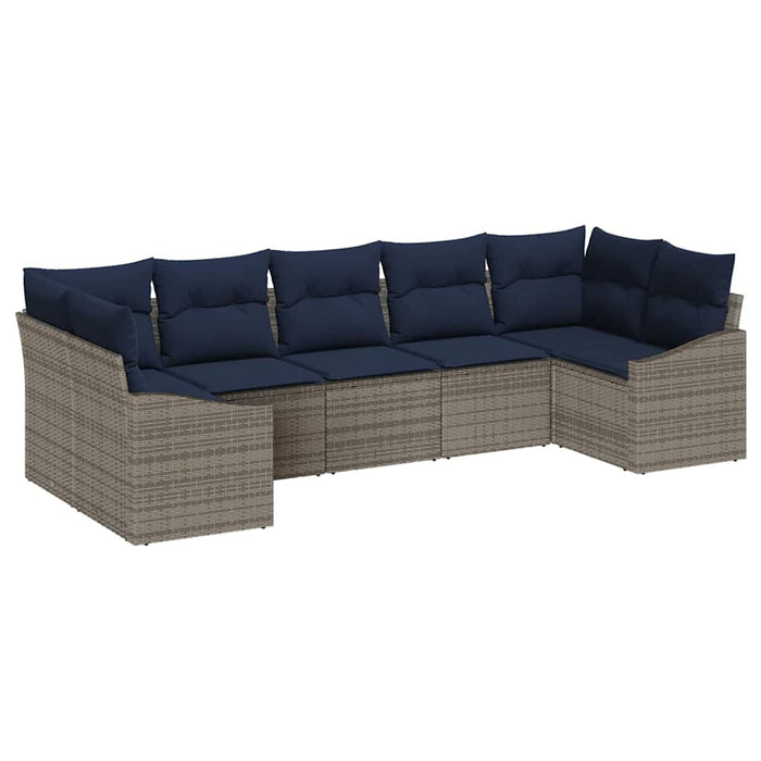 Set de canapele pentru grădină 7 pcs Gri și albastru marin - WALTI WALTI