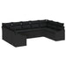 Set de masă pentru grădină cu pernă cu depozitare 9 pcs Negru - WALTI WALTI
