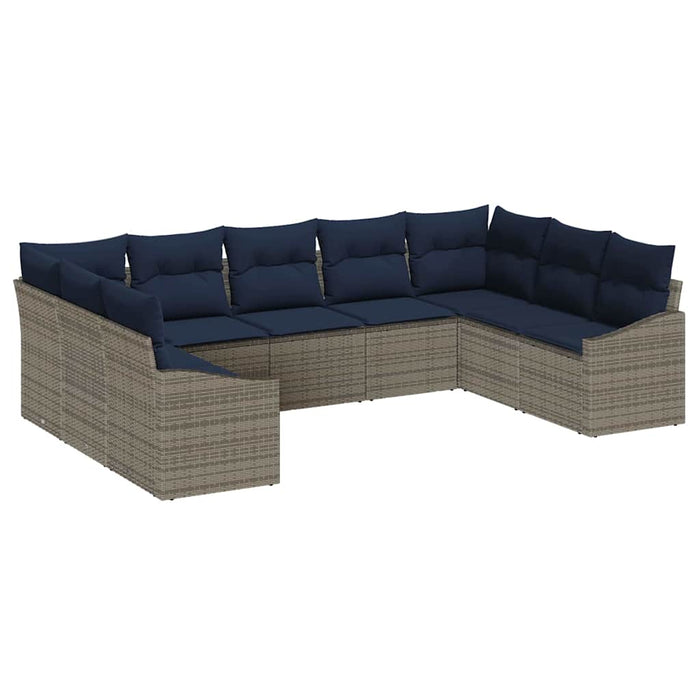 Set de canapele pentru grădină 9 pcs Gri și albastru marin - WALTI WALTI