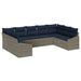 Set de canapele pentru grădină 9 pcs Gri și albastru marin - WALTI WALTI