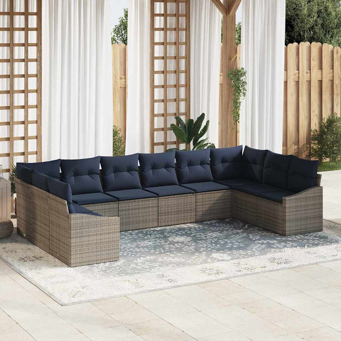 Set de canapele pentru grădină 10 pcs Gri și albastru marin - WALTI WALTI