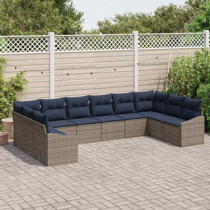 Set de canapele pentru grădină 10 pcs Gri și albastru marin - WALTI WALTI