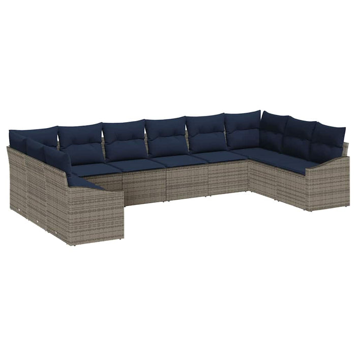 Set de canapele pentru grădină 10 pcs Gri și albastru marin - WALTI WALTI