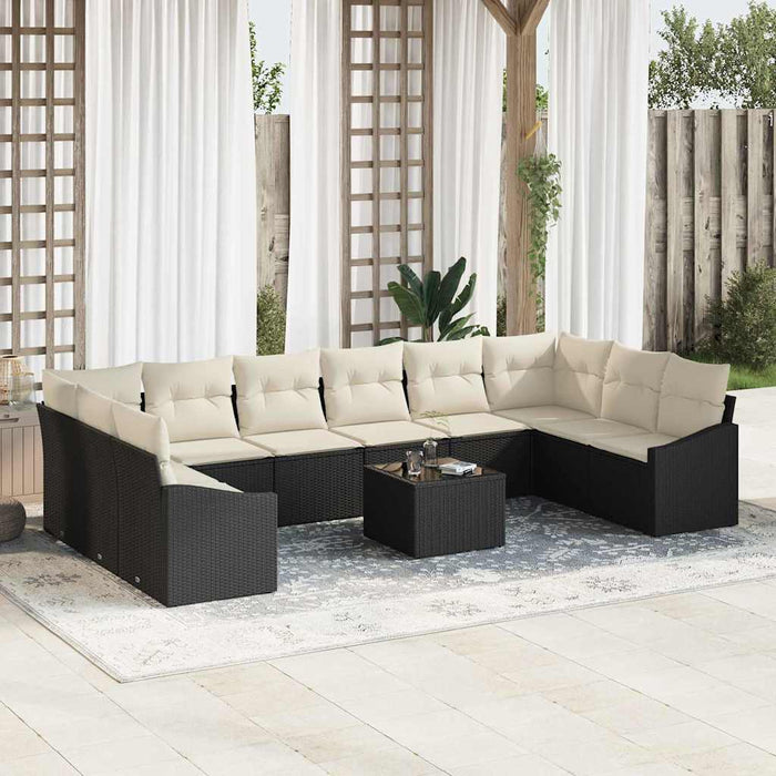 Set de masă pentru grădină cu pernă 11 pcs Maro, Crem - WALTI WALTI