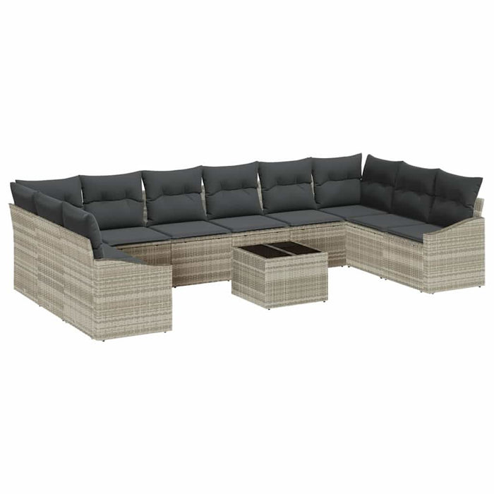 Set de masă pentru grădină cu pernă 11 pcs Gri deschis - WALTI WALTI