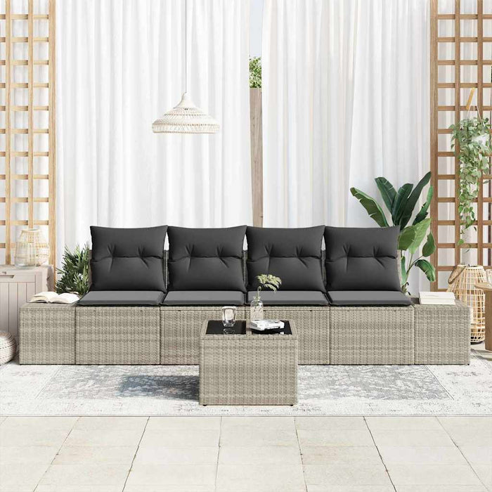 Set de canapele pentru grădină 5 pcs Gri deschis, Gri închis - WALTI WALTI