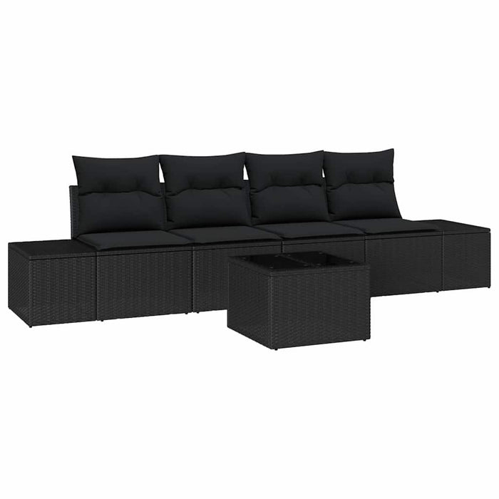 Set de canapele pentru grădină 5 pcs Negru 55 x 55 x 37 cm - WALTI WALTI