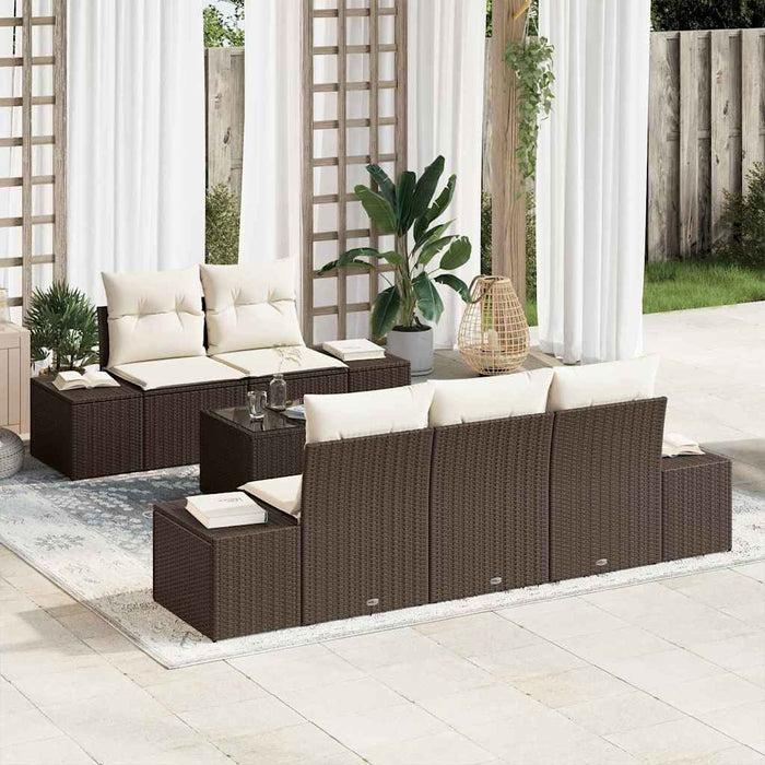 Set de canapele pentru grădină 6 pcs Maro, Crem 55 x 55 x 37 cm - WALTI WALTI