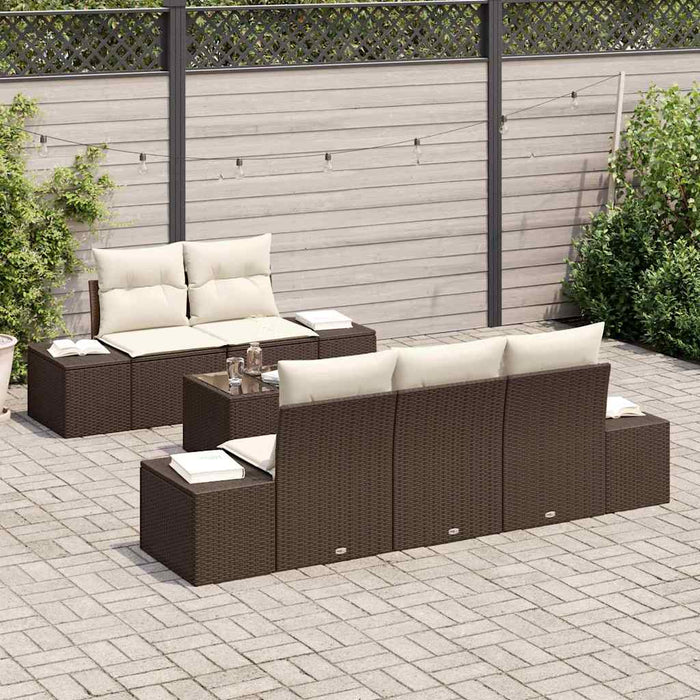 Set de canapele pentru grădină 6 pcs Maro, Crem 55 x 55 x 37 cm - WALTI WALTI
