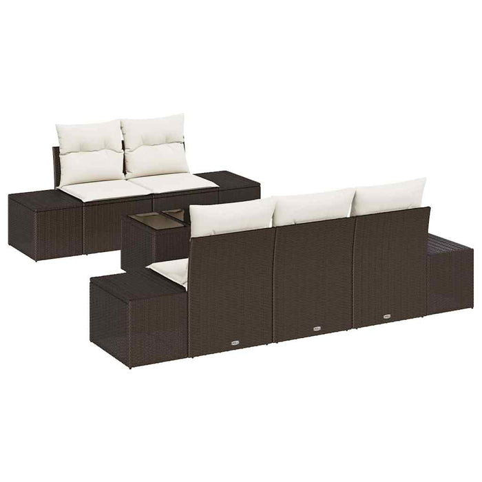 Set de canapele pentru grădină 6 pcs Maro, Crem 55 x 55 x 37 cm - WALTI WALTI