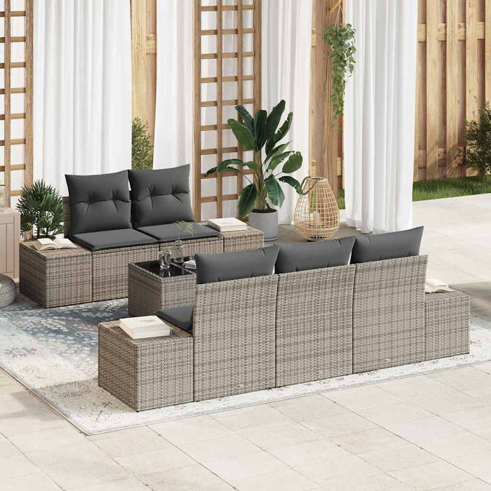 Set de canapele pentru grădină Manual 6 pcs Gri 55 x 55 x 37 cm - WALTI WALTI