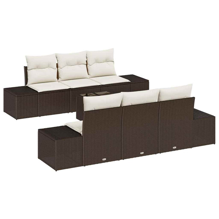 Set de canapele pentru grădină 7 pcs Maro, Crem 55 x 55 x 37 cm - WALTI WALTI