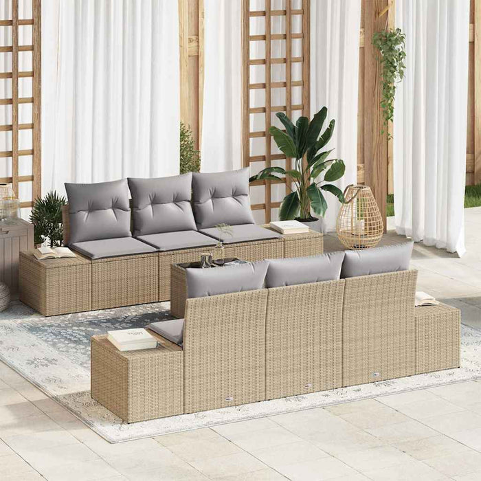 Set de canapele pentru grădină 7 pcs Bej, Gri 55 x 55 x 37 cm - WALTI WALTI