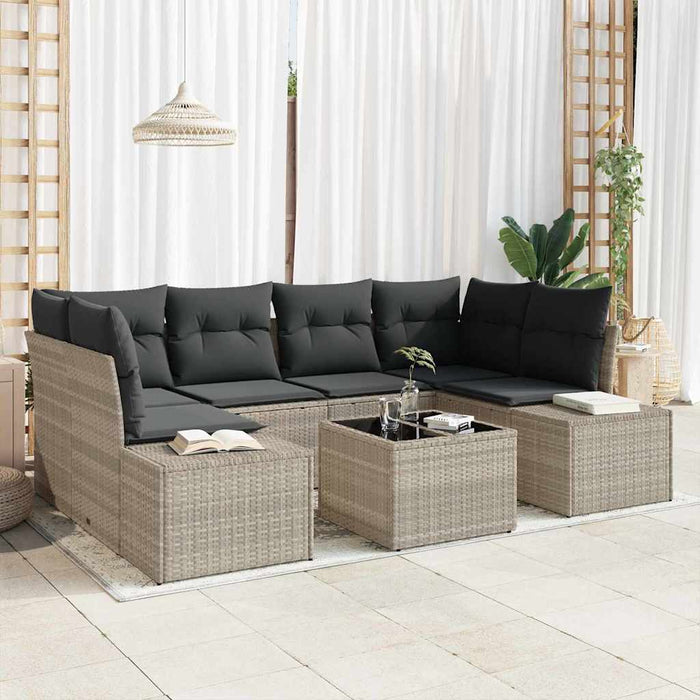 Set de canapele pentru grădină cu pernă 7 pcs Gri deschis - WALTI WALTI