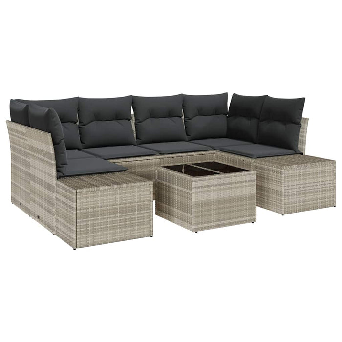 Set de canapele pentru grădină cu pernă 7 pcs Gri deschis - WALTI WALTI