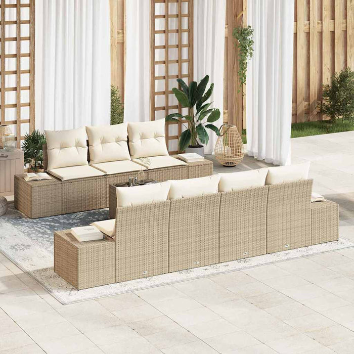 Set de canapele pentru grădină 8 pcs Bej, crem 55 x 55 x 37 cm - WALTI WALTI