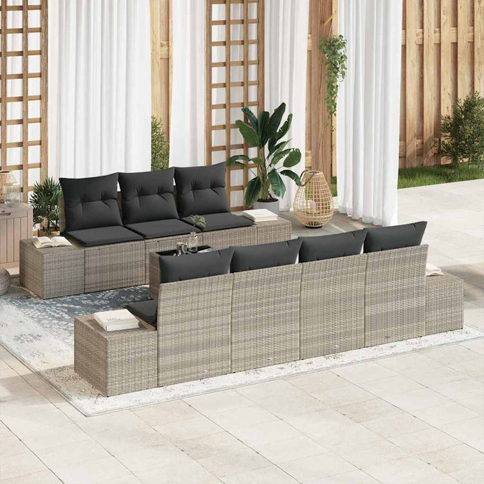 Set de canapele pentru grădină cu pernă 8 pcs Gri deschis - WALTI WALTI