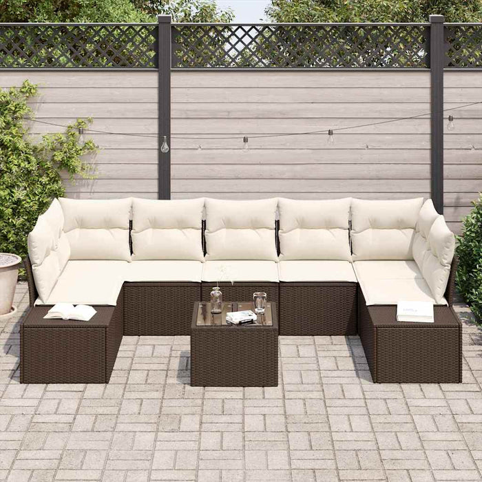 Set de canapele pentru grădină 8 pcs Maro, Crem 55 x 55 x 37 cm - WALTI WALTI