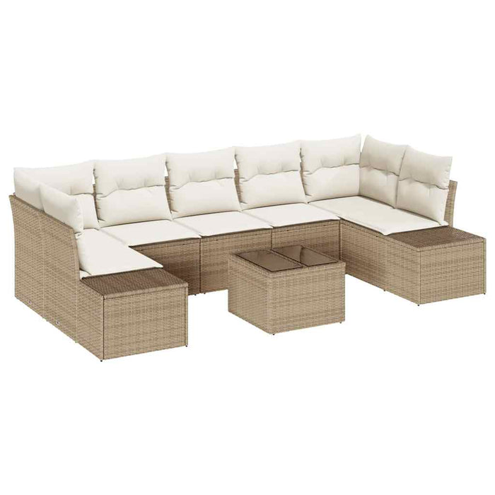 Set de canapele pentru grădină 8 pcs Bej și crem poliratan - WALTI WALTI