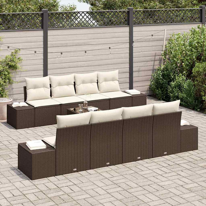 Set de canapele pentru grădină 7 pcs Maro, Crem 55 x 55 x 37 cm - WALTI WALTI