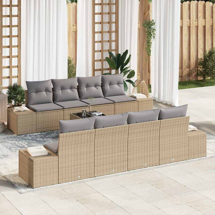 Set de canapele pentru grădină 7 pcs Bej, Gri 55 x 55 x 37 cm - WALTI WALTI