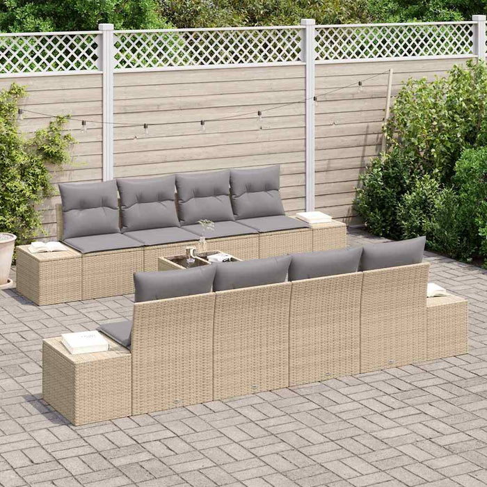Set de canapele pentru grădină 7 pcs Bej, Gri 55 x 55 x 37 cm - WALTI WALTI