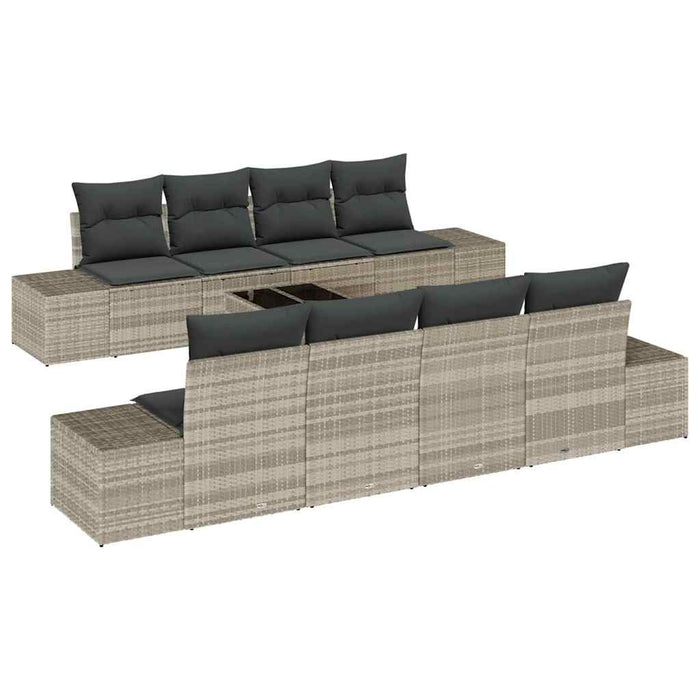 Set de canapele pentru grădină cu pernă 7 pcs Gri deschis - WALTI WALTI