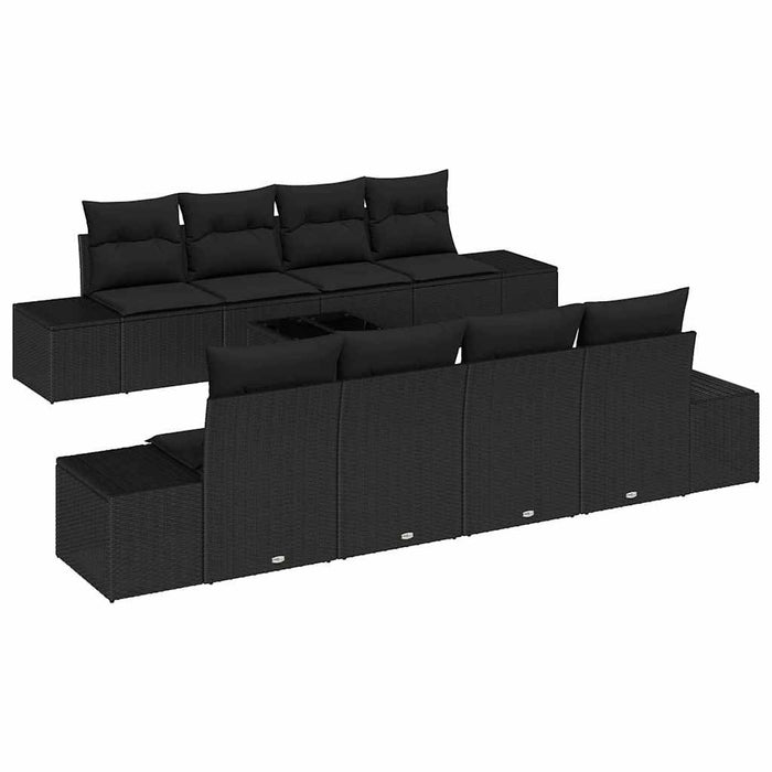 Set de canapele pentru grădină 7 pcs Negru 55 x 55 x 37 cm - WALTI WALTI