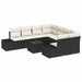Set de canapele pentru grădină cu pernă 9 pcs Negru, Crem - WALTI WALTI