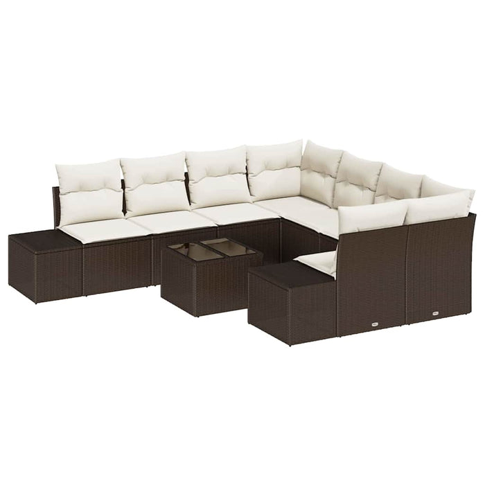 Set de canapele pentru grădină 9 pcs Maro, Crem 55 x 55 x 37 cm - WALTI WALTI